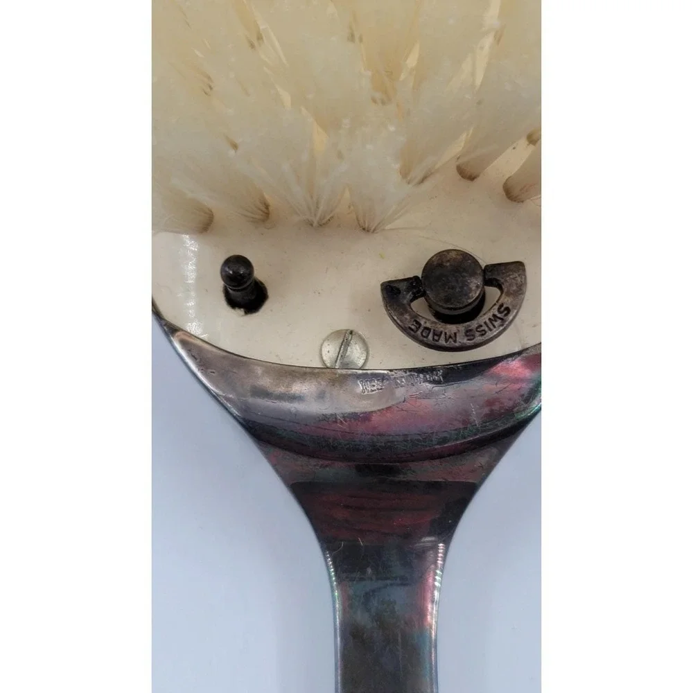 Antique Reuge Ste-Croix Silver Hairbrush Music Box‎ Swiss Movement West Germany